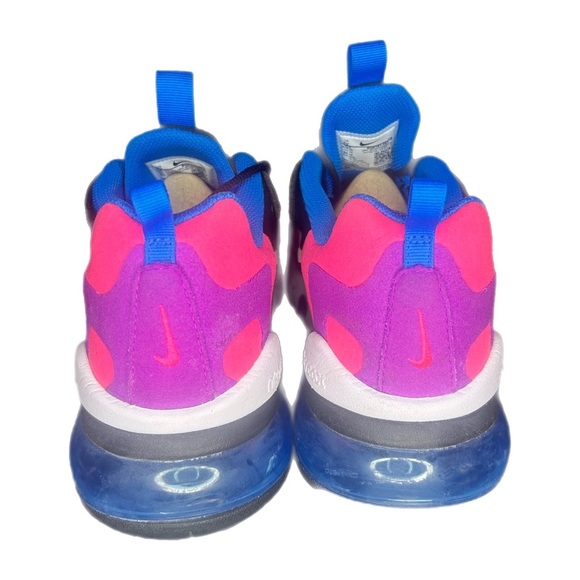 Nike Air Max 270 React | 7Y fits Women 8.5 | Pink Purple Blue | Like New - Picture 3 of 7
